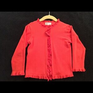 Rachel Riley Flutter Sleeve/Trim Cardigan, 4T.
